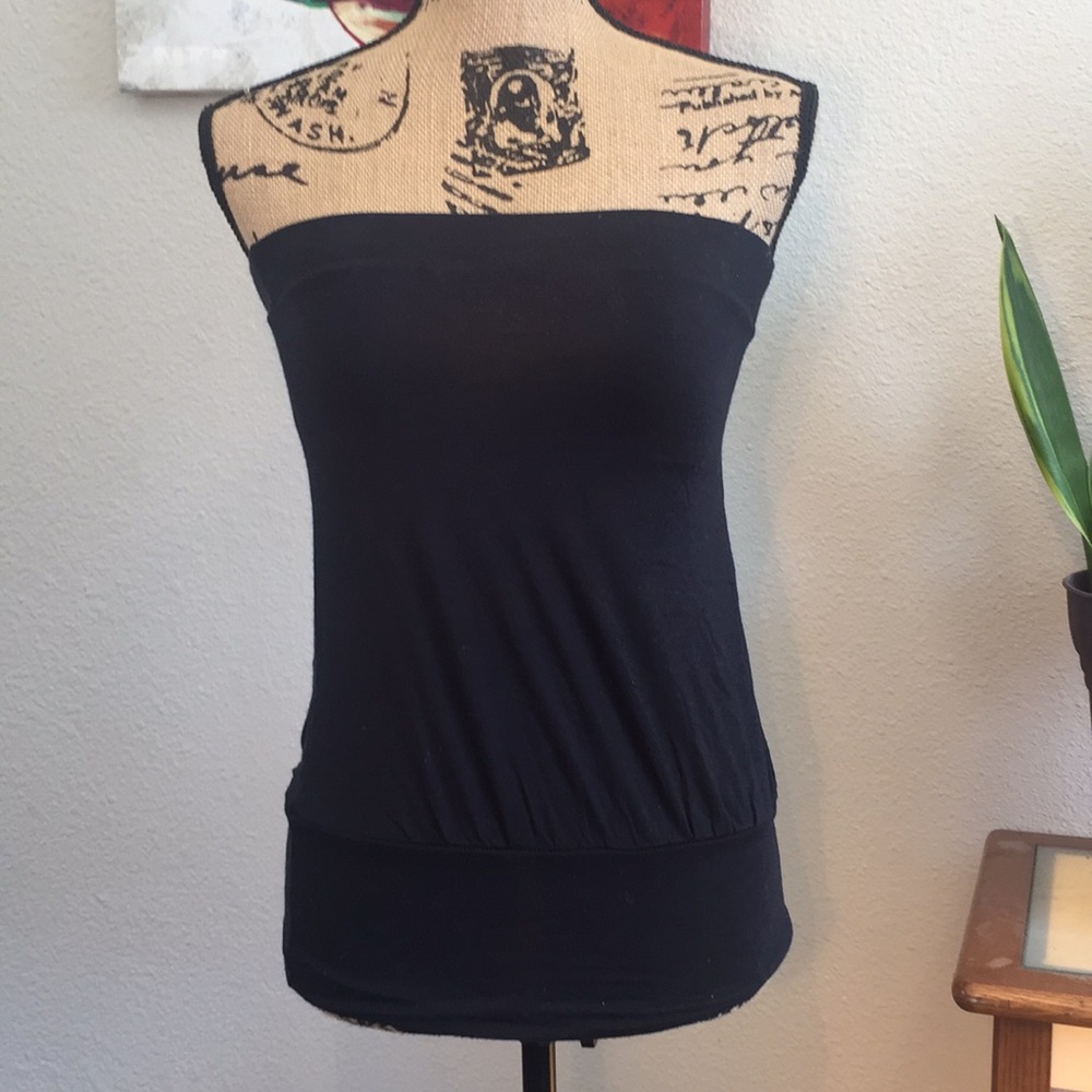 Black Strapless Tunic with Built-In Bra